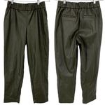 A New Day  Faux Leather Pull On Tapered Pants Dark Green Size Small Boho Pockets Photo 1
