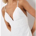 Lulus NWOT Mindful Muse White Woven Floral Burnout Skater Mini Dress Medium Photo 3