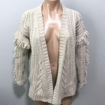 Madewell  Cableknit Fringe Cardigan Sweater Tassel Merino Wool Chunky XS Photo 1