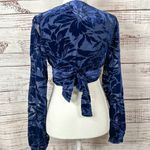 Hutch Claudia Dark Navy Crushed Velvet Wrap Crop Top, EUC, Medium, MSRP $198 Photo 7