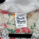Vintage Private Moments Pearl Snap House Dress Medium White Floral Cotton Blend Photo 3