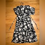 H&M Womens 100% Cotton Long sleeve V-Neck Tie-Belt Floral Bohemian Dress|Size:XS Photo 12