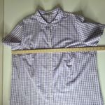 Woman Within  Lavender Gingham‎ Button Down Shirt Size 1X (22/24) Lightweight Photo 7