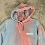 Sisters Shirt Womens Small Blue Pink Tie Dye Hoodie Sweatshirt Casual Athleisure Photo 3