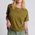 One Teaspoon NWT  OT Linen Wide Neck Short Sleeve Tee - Khaki Photo 0