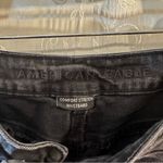 American Eagle Black Distressed Mom Straight Jeans Long Comfort Stretch 0 Photo 6