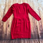 Donna Ricco New York Petite Women’s Vintage Red Rayon Dress Crew Neck Size 4 Photo 2