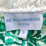 Mi Golondrina Soledad Embroidered Cotton Blouse White Green Floral Small EUC Photo 2