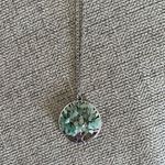Paparazzi NWT Long Silver necklace with green tree pendant and matching earrings Photo 3