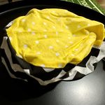 Yellow and Black Chevron Nursing Hat Bouffant Cap (863) Photo 2