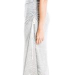 Black And White Ruched Midi / Maxi Dress Photo 1