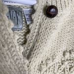 Ivy Vintage Chunky Acrylic Cardigan Brown Button Dot Pattern Size Small Photo 12