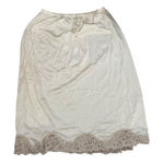 Vanity Fair  Women's White All Nylon Lace Trim Slip Midi Skirt Size Medium Photo 0