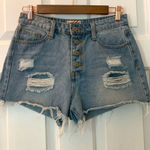 Denim Blvd  High Rise Blue Denim Distressed Jean Shorts women Photo 0