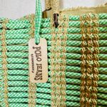 Lime & Tan Woven Tote Bag Green Photo 1