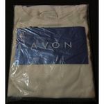 Avon Embroidered Boatneck Tee Small Winter White FSC 47052 NEW Leaves Grapes Photo 4