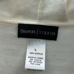 Drapers Studio Cream Acrylic Open Front Ruffle Cardigan Sweater Womens Large White Photo 9