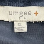 Umgee  XL velour velvet navy blue dress long sleeve button down high low hem Photo 9