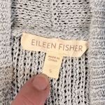 Eileen Fisher  Silk Linen Open Front Cardigan Sweater Short Sleeve Lt Blue Small Photo 3