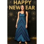 Cache  Sz SMALL  Crochet Long  Blue Ombre Strappy New Year's Eve Party '00s Photo 1