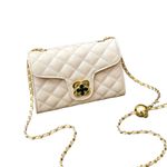 ROMYTISA Women’s Vegan Quilted Textured Flap Crossbody Bag White Photo 1