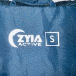 Zyia  Active Navy Blue Rainbow Striped Sleeve Windbreaker Bomber Jacket Photo 5