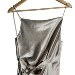 Bec & Bridge  Claudia Champagne Satin Cut Out Straight Neck Midi Dress Size 4 Photo 4