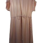 ZARA  Pink Satin Sport Stripe Short Sleeve Dress Size M Photo 0