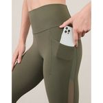 Athleta New  L Salutation Stash Mesh 7/8 Tight Moss Mesh Large Photo 2