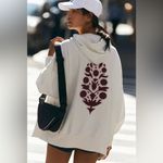 Free People Movement NWT  Sprint To The Finish Logo Hoodie In Ivory Combo Photo 2