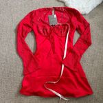 House Of CB Longsleeve Satin & Lace Mini Dress S - Red Photo 3