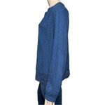 J.Crew Point Sur  Women’s M Navy Blue Gauzy Cotton Long Sleeve Button Down Shirt Photo 2