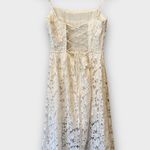 NWT ASTR the Label Joyce Linen Blend Lace Midi Dress Size Small White Photo 4
