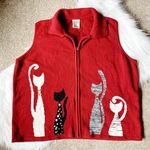 Allison Daley Cat Sweater Vest Red 2X Photo 0