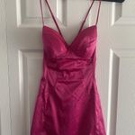 Rubber Ducky Productions Women's Small Pink Satin Babydoll Mini Dress Event Glam Photo 0