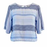 Cloth & Stone Anthropologie  Striped Button Down Blouse Light Blue XS Photo 0