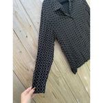 Josephine Chaus  Button Down Shirt Black Circle Long Sleeve Top Womens 14‎ Photo 2