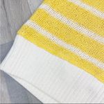 ZARA  Rustic Striped V-neck Sleeveless Tunic Sweater Vest Yellow Cream Small Photo 3