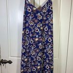 Gap  Dress Womens Large Blue Floral Handkerchief Midi Cami Rayon Adjustable Slits Photo 0