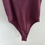 Aerie American Eagle Maroon Ribbed High Neck Plunge Back Bodysuit Small Photo 4