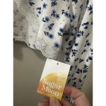Sugar Moon Size Large White And Blue Floral Lightweight Shrug Photo 1