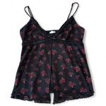 Garage black and red floral babydoll cami with lace trim and adjustable straps Photo 0