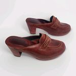 Vintage Capetos Brown Leather Clogs Heels Made in Brazil Wooden Soles Size 9 Photo 1