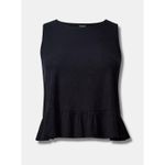 Torrid  Texture Knit High Neck‎ Ruffle Crop Top Sleeveless Womens Size 3 3X Black Photo 2