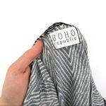 BOHO REPUBLIC Tank Tie Waist Dress Black White Chevron M/L Size M Photo 5