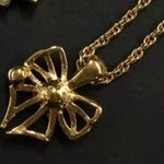 Nina Ricci gold and crystal bow necklace Photo 5