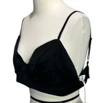 Princess Polly Kaitlyn Bralette Top Womens 10 Black Silky Feminine Flirty Modern Photo 2