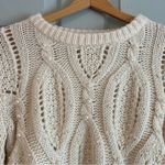 Charmed Hearts  Women's S Pearl Embellished Cream Fancy Knit Long Sleeve Sweater Photo 1