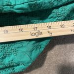 ZARA  Shirt Womens Small Crop Top Kelly Green Embroidered Tie Front Vneck Sleeves Photo 4