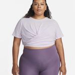 Nike Women’s plus grey one luxe twist short sleeved crop top dri-fit activewear Photo 0